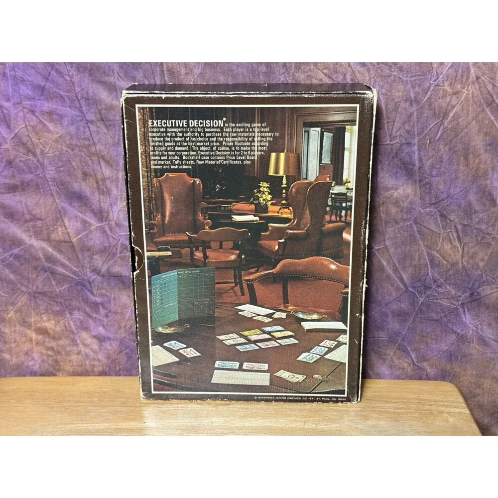 1971 Vintage Executive Decision Business Management Game Board Game - Read